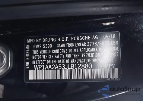 2018 Porsche Macan Sport Edition z USA, uszkodzony, nr VIN WP1AA2A53JLB12880